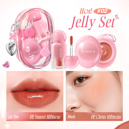 O.TWO.O Jelly Set – Hydrating Glossy Lip & Cheek Jelly Makeup UAE