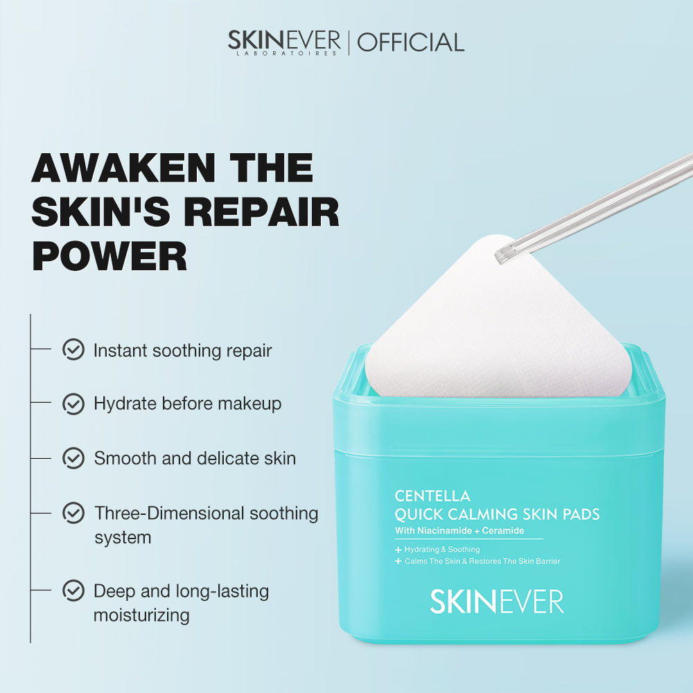 SKINEVER Centella Quick Relief Hydrating Toner Pads – Soothing Cica Toner Pads for Sensitive Skin UAE