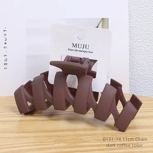 MUJU Matte Textured Hair Claw Brown – Non Slip Strong Hold Hair Clip UAE