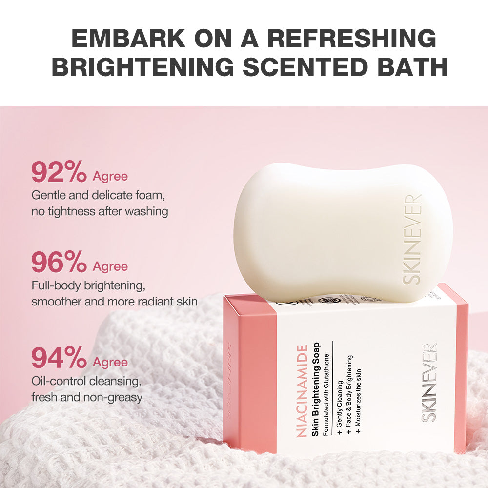 SKINEVER Niacinamide Skin Brightening Cleansing Soap – Whitening & Acne Control Soap UAE