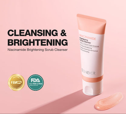 SKINEVER Niacinamide Brightening Deep Clean Scrub Cleanser – Exfoliating & Pore Refining Face Wash UAE