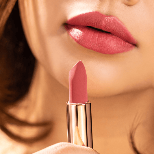 Sara Ali Cosmetics Move On warm rose pink bullet lipstick