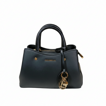 Chrisbella mini black luxury handbag with adjustable sling and gold hardware for women in UAE